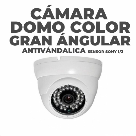 Cámara Domo Color Gran Ángular 2.5mm Antivándalica Sensor SONY 1/3
