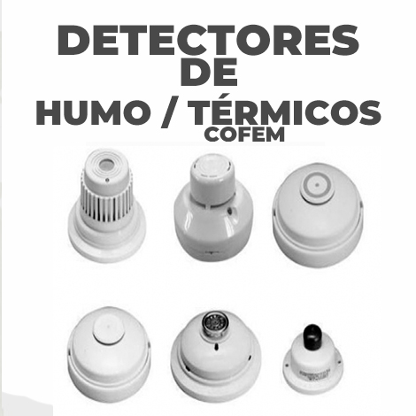 Sensores encargados de detectar la presencia de humo o altas temperaturas, utilizados en sistemas de Detección de Incendio.